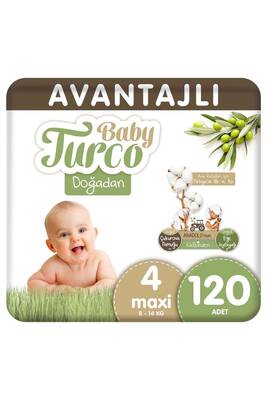 BABY TURCO - Baby Turco Doğadan Bebek Bezi 4 Numara Maxi 120 Adet