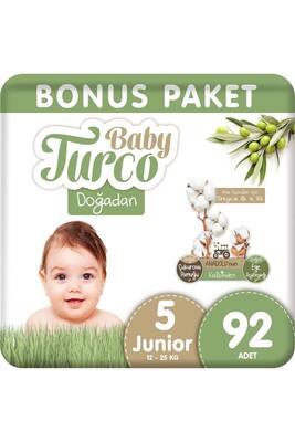 Baby Turco Doğadan Bebek Bezi 5 Numara 92 Adet