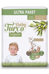 BABY TURCO - Baby Turco Doğadan Bebek Bezi 7 Numara XXlarge Aylık Fırsat Paketi 62 Adet