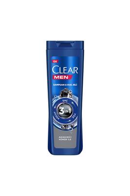 Clear Men 3 in 1 Şampuan & Duş Jeli Arındırıcı Kömür Saç Yüz Vücut İçin 350 ML