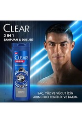 Clear Men 3 in 1 Şampuan & Duş Jeli Arındırıcı Kömür Saç Yüz Vücut İçin 350 ML - Thumbnail