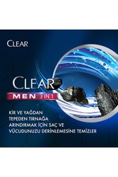 Clear Men 3 in 1 Şampuan & Duş Jeli Arındırıcı Kömür Saç Yüz Vücut İçin 350 ML - Thumbnail