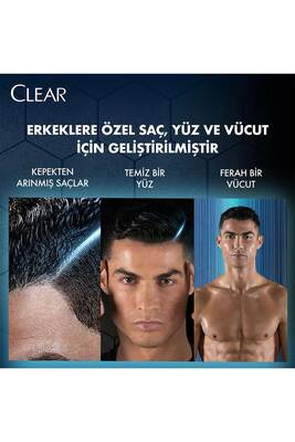 Clear Men 3 in 1 Şampuan & Duş Jeli Arındırıcı Kömür Saç Yüz Vücut İçin 350 ML