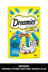 Dreamies Mix Somonlu ve Peynirli Kedi Ödül Bisküvisi 60 G - Thumbnail