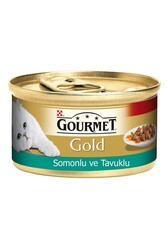 Gourmet - Gourmet Gold Somon ve Tavuklu Konserve Yetişkin Kedi Maması 85 G