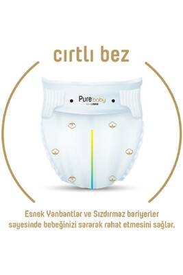 Pure Baby Organic Bebek Bezi 1 Numara Yenidoğan 2-5 Kg 32 Adet