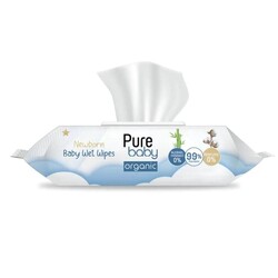 Pure Baby - Pure Baby Organic Yenidoğan Islak Havlu 70'li