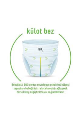 Pure Baby Organik Bambu Özlü Külot Bez Tekli Paket 6 Numara Xlarge 32 Adet