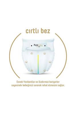 Pure Baby Organik Pamuklu Cırtlı Bez 4 Numara Maxi 78 Adet