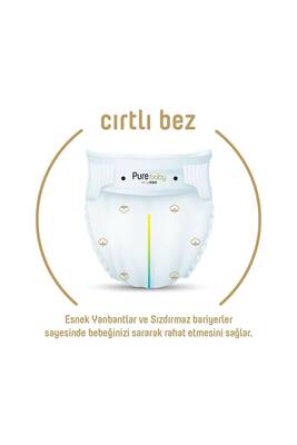 Pure Baby Organik Pamuklu Cırtlı Bez 6 Numara Xlarge 60 Adet