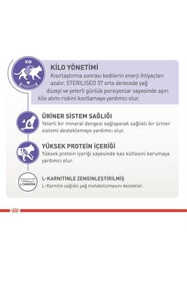 Royal Canin Sterilised 37 Kısırlaştırılmış Yetişkin Kedi Maması 15 KG