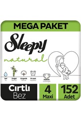 SLEEPY - Sleepy Bebek Bezi Natural Beden 4 (7-14Kg) Maxi 152 Adet Mega Paket